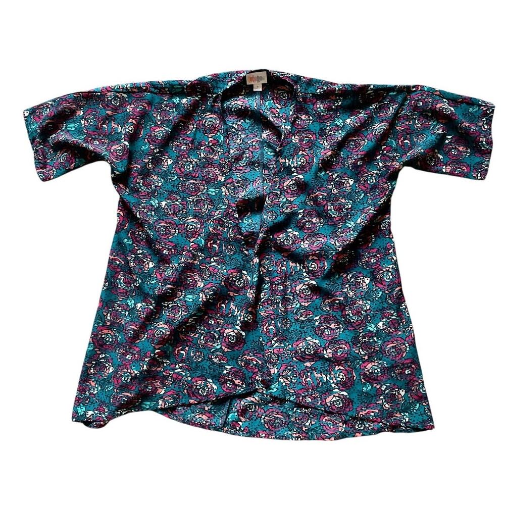 Girls Teen/Youth Green Sheer Floral Kimono Open Cardigan Size 3 XS/S Kidcore - Picture 2 of 8